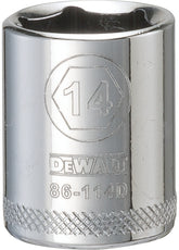 DeWALT DWMT86114OSP Hand Socket, 14 mm Socket, 1/4 in Drive, 6-Point, Vanadium Steel, Polished Chrome